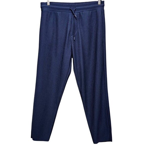 Zara Woman's Navy Ribbed Knit Lounge Pants XL Comfortable & Stylish - Picture 1 of 10